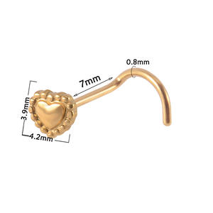 Bijoux de <span class=keywords><strong>Piercing</strong></span> pour le corps et la <span class=keywords><strong>narine</strong></span> en acier inoxydable, <span class=keywords><strong>Piercing</strong></span> pour le <span class=keywords><strong>nez</strong></span> et le cœur pour femmes et hommes, crochets multicolores en forme de S - Product Image 2