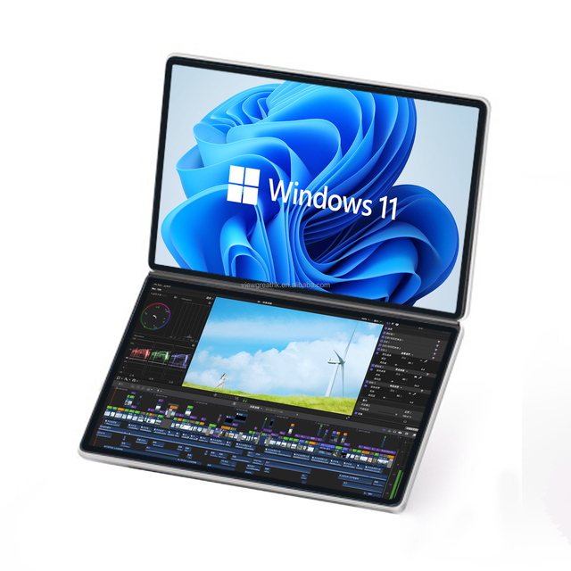 11 inch + 11 Inch Double Ips Screen Laptop Intel i3 16GB RAM Dual Touch Screen Office Business Computer Laptops