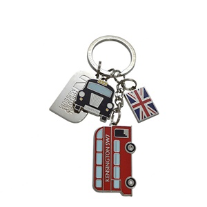 Llaveros de Metal Esmaltado Duro y Suave de Alta Calidad con Logotipo Personalizado de Fábrica al por Mayor, Llaveros de Recuerdo con Forma de Autobús - Product Image 2