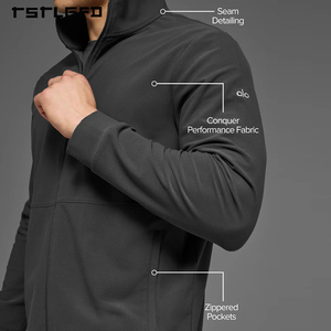 Chaqueta Deportiva Personalizada con Cierre Completo, Ecológica y Ligera, con Cuello Alto y Puños Acanalados para Entrenamiento en el Gimnasio - Product Image 3