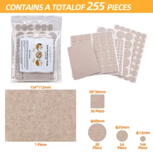 Protector de suelo de fieltro sin ruido, almohadillas de fieltro autoadhesivas para proteger el suelo de madera, varios tamaños - Product Image 3