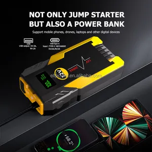 Emergência Auto Jump Starter 12V 24V 24000mAh Portátil Car Booster Iniciar Power Bank Dead Battery Jumper com Compressor de Ar