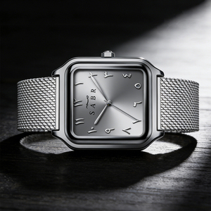 Stainless Steel Mesh Band Men's Fashion Watch Custom Brand ShuaiKe Gift Box SABR Quartz Movement Arabic Numerals Wristwatch - Product Image 4