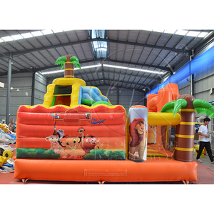Dễ dàng thiết lập Inflatable Bounce House Combo sân chơi trẻ em bền cho thuê Inflatable lâu đài Safari lâu đài <span class=keywords><strong>bouncy</strong></span> với Slide - Product Image 4