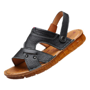 Sandalias de Verano para Hombre de Cuero Genuino con Tiras Cruzadas, Punta Abierta, Antideslizantes, Transpirables, Casuales, para la Playa - Product Image 5