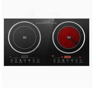 Home combined induction and infrared hybrid cooker domestic two hobs induction and electric ceramic cooker stove for wholesaler