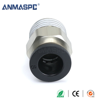 Raccord pneumatique mâle droit série PC ANMASPC, connecteur rapide pour tuyau d'air 8 mm pour tube en PU, PA, nylon