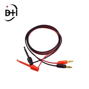 1 Pair 1M 4mm Banana Plug connectors to <b>Hook</b> <b>Clip</b> adapter electric Cable Gold Plated For Multimeter Test Leads wire red black - Product Image 6