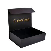 Cajas de luxe avec logo personnalisé de qualité supérieure quantité minimale de commande bas Boîte d'emballage rigide en carton noir magnétique pour les petites entreprises