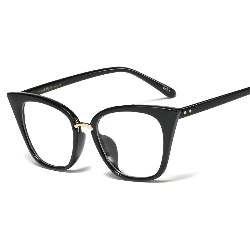 2018 100% UV400สาวแมวตาผู้หญิงแว่นตาเฟรมยี่ห้อออกแบบแว่นตาวินเทจกระจกคลาสสิกล้างเลนส์แว่นตา