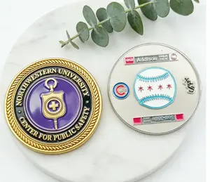 Pièce de monnaie en alliage métallique personnalisée avec logo, gravée sur les deux faces, en émail, argentée et dorée, pièce de collection, édition limitée - Product Image 4