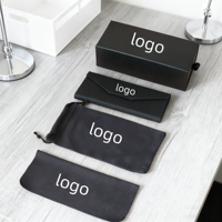 Étui à lunettes en cuir PU rigide personnalisé fait main, étui pliable pour lunettes, boîte d'emballage, logo personnalisé, étui à lunettes