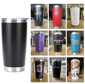 Mug à café pour voiture personnalisé de 20 oz avec couvercle, revêtement en poudre, isolation sous vide, double paroi en acier inoxydable, gobelet de voyage - Product Image 6