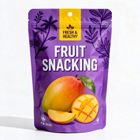 Sachet plastique personnalisé pour snacks, pochette à bonbons recyclable, sachet alimentaire refermable, emballage pour mangues séchées, étiquette et logo personnalisés