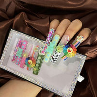 Presse sur les ongles vendeur en gros conception personnalisée luxe XXXL longs ongles français conseils faux acrylique 100% ongles faits à la main presse sur