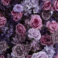Composition florale artificielle rose et violette en rangée pour mariage, anniversaire, fête prénatale, décoration de scène et arche