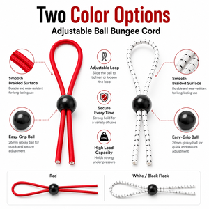 Cuerda Elástica Ajustable con Bola de Agarre de 26 mm y 5 mm de Diámetro para Cierre de Bolsas de Golf y Sujeción en Exteriores - Product Image 5