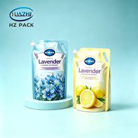 Pochettes souples personnalisées avec bec verseur 500ml 1L pour lessive, liquide vaisselle, adoucissant, savon – Recharge à presser