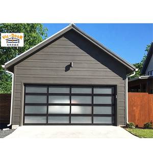 Porte <span class=keywords><strong>de</strong></span> <span class=keywords><strong>garage</strong></span> résidentielle moderne sectionnelle isolée 8*7 10*10 double verre dépoli aluminium pour maison <span class=keywords><strong>garage</strong></span> - Product Image 5