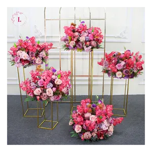 Wholesale Wedding Centerpieces Hydrangea Garden Round Artificial Chrysanthemum Stick Silk Purple Flower Ball