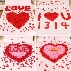 批发100件无纺布仿真玫瑰花瓣婚房装饰人造花用品 - Product Image 3