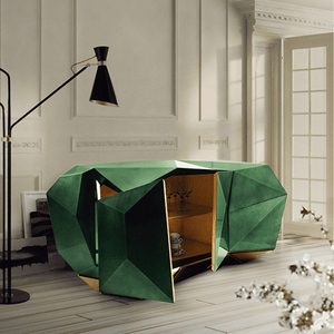 Muebles de Sala de Estar Personalizados para Hoteles, Entradas, Aparadores Verdes de Lujo Italianos, Fabricante de Foshan DC-DIAMOND EMERALD-BOCA - Product Image 5