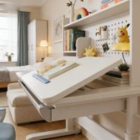 Table d'étude économique, style mignon, bureau réglable, hauteur réglable, table et chaise d'apprentissage pour enfants