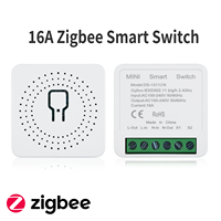 Mini Módulo Interruptor Inteligente de 16A, Módulo de Disyuntor Inteligente Zigbee, Compatible con la Aplicación Smart Life, Home Assistant, Hotel, Android, PC