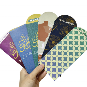 Sac en papier imprimé d'enveloppes vertes et rouges Eid Mubarak personnalisées pour les musulmans pour les fêtes de l'Aïd - Product Image 3