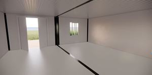 Maison préfabriquée en acier à toit en pente de 20 pieds, assemblage rapide, design méditerranéen, pour logement du personnel de parc extérieur, école, hôtel - Product Image 4