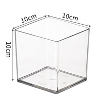 Vase cube en acrylique et plastique transparent - Incassable, écologique, pour décoration de mariage, maison, bureau, centre de table