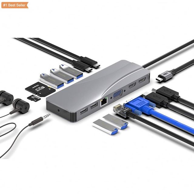 Jumon Type C Adapter Kabel Thunderbolt 4 Cable 3.0 Adapter TYPE C Docking Station Charger Laptop 14 in 1 Usb C Hub