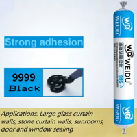 Scellant silicone pour plaques d'aluminium, résistant aux intempéries, pour véranda, mur rideau, construction de fenêtres, qualité OEM/ODM, emballage de qualité supérieure