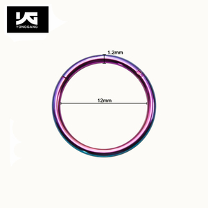 Nhẫn khuyên mũi giả mạ vàng bạc thép không gỉ liền mạch, kiểu dáng thiết kế thời trang, vòng khuyên mũi đen kiểu clicker - Product Image 3