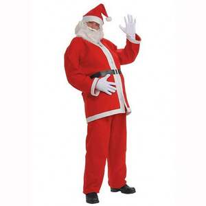 Vendita calda abito babbo natale <span class=keywords><strong>rosso</strong></span> Deluxe velluto fantasia festa <span class=keywords><strong>uomo</strong></span> <span class=keywords><strong>Costume</strong></span> da famiglia <span class=keywords><strong>Costume</strong></span> da Cosplay di natale per adulti - Product Image 5