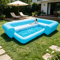 Canapé Gonflable Aquatique Flottant pour Piscine en PVC, Capacité 5-10 Personnes, 500kg, 4x6M, Utilisation Extérieure, Bar Tendance