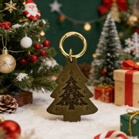 Porte-clés sapin de Noël bicolore, accessoire tendance pour sac cadeau, breloque de Noël, pendentif porte-clés en cuir véritable