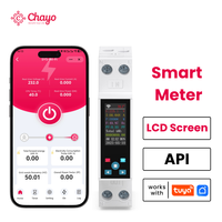 API LCD Tuya Smart Meter 1P Wi-Fi Smart Switch Relay avec CB/CE 90-240V 1-50A Disjoncteurs à commande à distance Maison intelligente Chayo