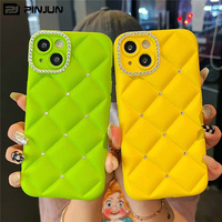Étui PinJun de luxe en TPU antichoc avec diamants pour iPhone 16 Pro Max