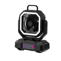 Ventilateur de camping portable USB 4 vitesses avec oscillation automatique, batterie 40000 mAh, télécommande et lanterne LED pour bureau et extérieur