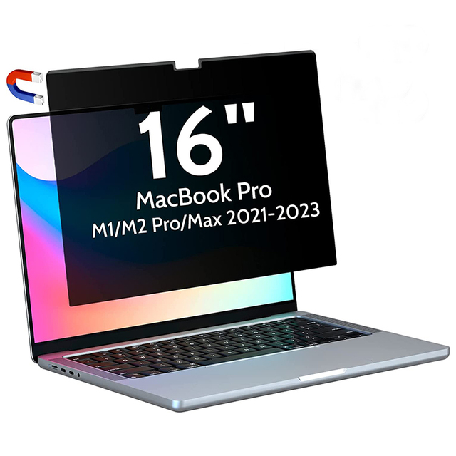 Magnetic Privacy Screen for MacBook Pro 16 Inch (2021-2024 M1/M2/M3/M4 Pro Max) Removable Laptop Privacy Filter Shield Protector