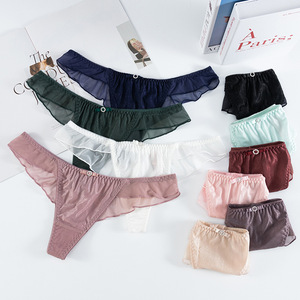 Perizoma Sexy in Pizzo a Vita Bassa, Slip Trasparenti Traforati, Mutandine Quotidiane in Cotone Lavorato a Maglia Senza Cuciture e Traspiranti per Donne - Product Image 2