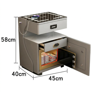 Comodino Intelligente con Cassaforte Integrata, Ricarica Wireless e Luce LED a 3 Colori, <span class=keywords><strong>Tavolino</strong></span> <span class=keywords><strong>da</strong></span> Notte in Vetro Temperato con USB-C per Camera <span class=keywords><strong>da</strong></span> <span class=keywords><strong>Letto</strong></span> - Product Image 6