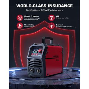 Machine de soudage TIG ARC/Lift Premium 200A 110V/220V IGBT Inverter Synergic Control Stick Welder Grand affichage LED pour l'acier - Product Image 2