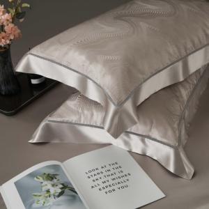 Top Sang Trọng 4 Mảnh Nhà Dệt Màu Xẩn Jacquard 100% Dâu Lụa Chăn Quilt Comforter Bìa Tấm Ga Giường Vua ODM/OEM Bộ Đồ Giường Bộ - Product Image 5