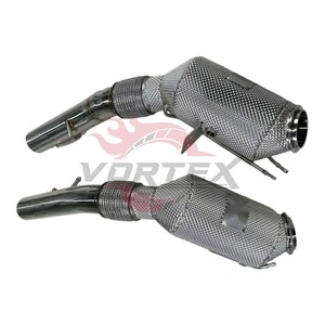 Vortex <b>Universal</b> High Flow Stainless Steel 1.5mm Thick Mirror Polished Exhaust Downpipes for Maserati Gran Turismo 24-Month - Product Image 2
