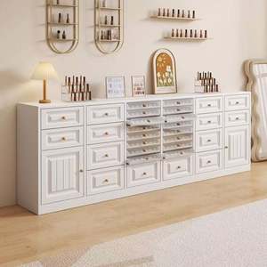 Jia Armoire de rangement moderne multicouche en bois MDF et tiroir en MDF style colle à l'huile pour cosmétiques pour chambre à coucher ou hôtel - Product Image 1