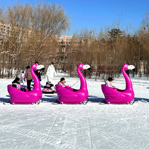 Luge de neige en PE pour l'extérieur, flamant rose, une personne, écologique, durable, capacité de charge de 100 kg, pour enfants et adultes - Product Image 3