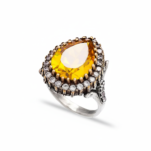 Silver Jewelry With <b>Citrine</b> Gemstones Ottoman Design Wholesale Handcrafted Authentic 925 Sterling Silver Jewelry <b>Ring</b> - Product Image 2