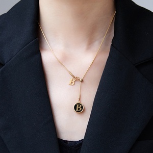 Collar de Borlas de Acero Inoxidable Chapado en Oro de 18K Estilo Europeo-Americano para Mujer, Cadena Sencilla Personalizada para Clavícula, Ideal para Bodas y Fiestas - Product Image 2